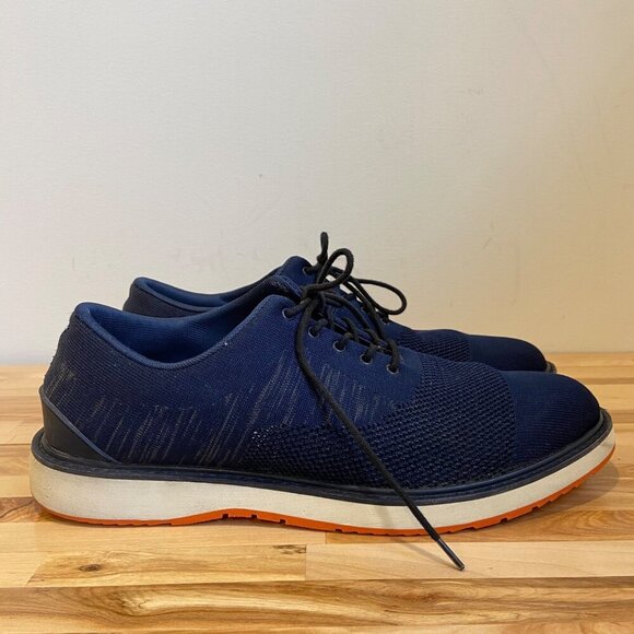 Swims Mens Navy Blue Knit Lace-Up Sneakers With White & Orange Sole Oxford 10 - Picture 3 of 14